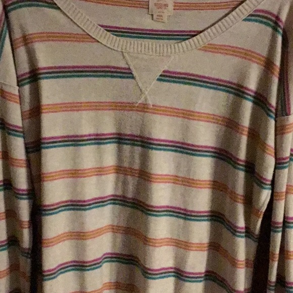 Mossimo Beige pink striped XXL sweater - Picture 1 of 3